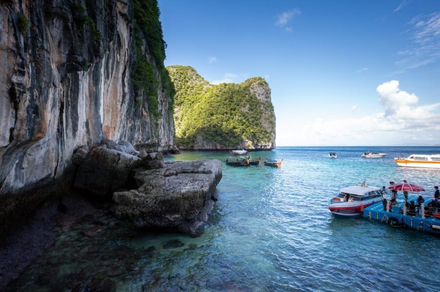 From Phi Phi: Full Day Longtail Tour Maya Bay & Snorkeling - Shark Point snorkeling plus sunset: the day ends on a high note