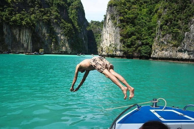Phi Phi with Maya and Bamboo Island Day Trip by Speedboat - Pileh Bay Swimming: Limestone Cliffs and Calm Water Moments